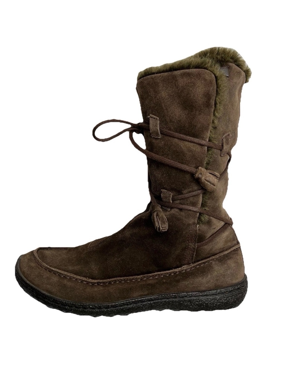 Camper brown boots suede 38 8 lace up hippie